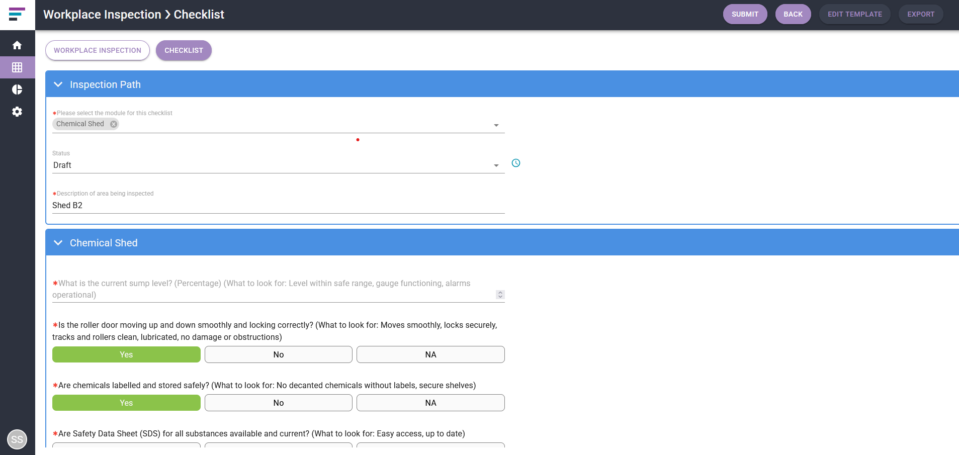 Skefto workplace safety inspection checklist